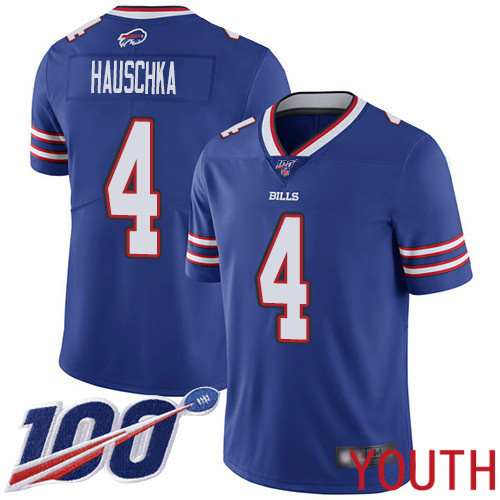 Youth Buffalo Bills #4 Stephen Hauschka Royal Blue Team Color Vapor Untouchable Limited Player 100th Season NFL Jersey